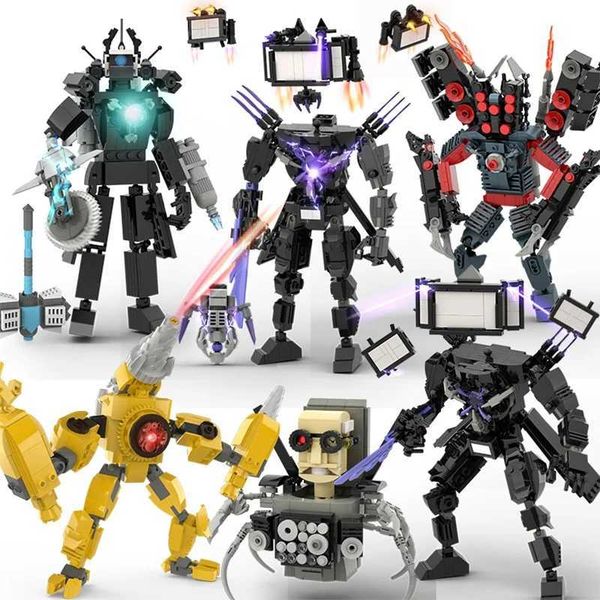 Moc Skibidi toilet action diagram model building block Camerman Titan Speaker Surveillance Man TVMan Boys childrens toys W241005