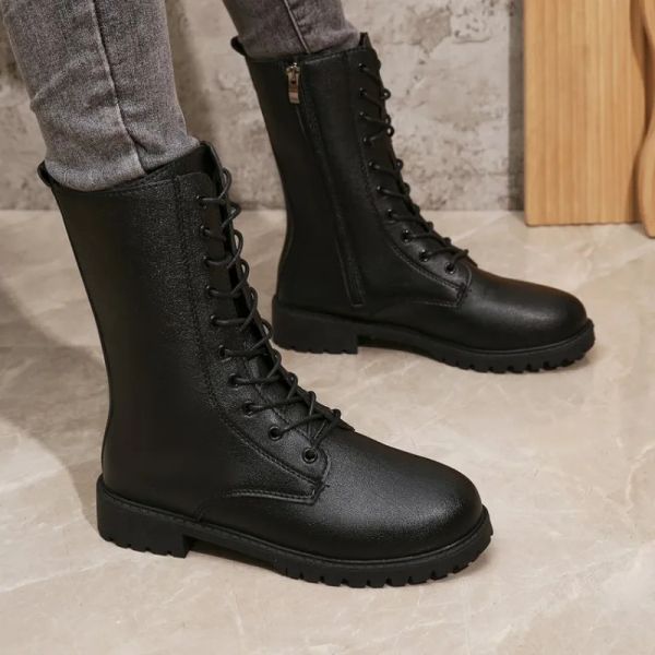 Leather Genuine Waterproof Boots Winter Snow Warms Increase Female Casual Shoes 2024