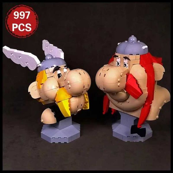 Blocks MOC Anime Asterixed Action Figures and Obelixed Brickheadz Model Building Blocks Set Doll Cartoon Assemble Bricks Toys GiftsY241106N2