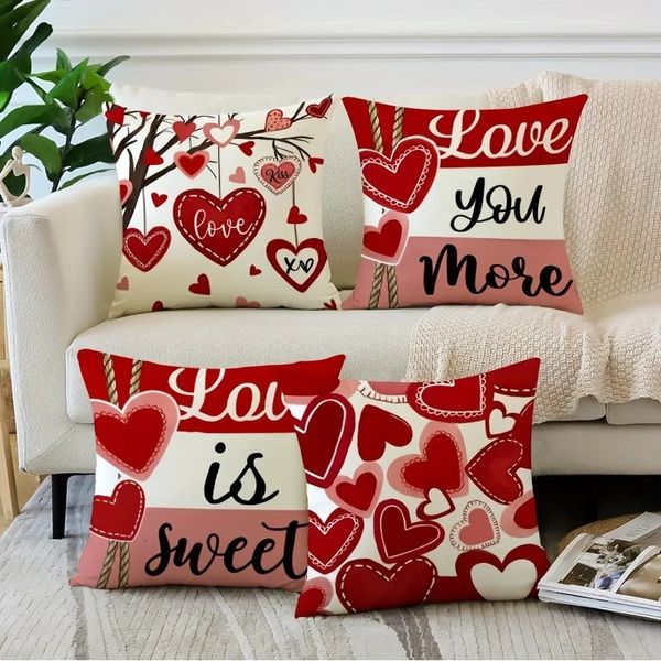 Valentines Day decoration pillowcase romantic sweet home decoration love printing suitable for room sofa cushion cover gift 250109