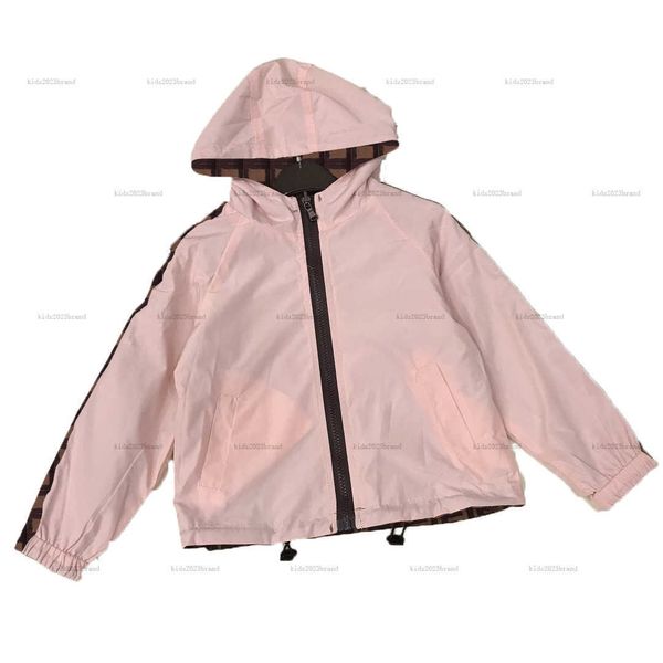 New hooded kids coat Double sided use baby jackets kids designer clothes high quality Full printing of letter logo boys girls Outerwear