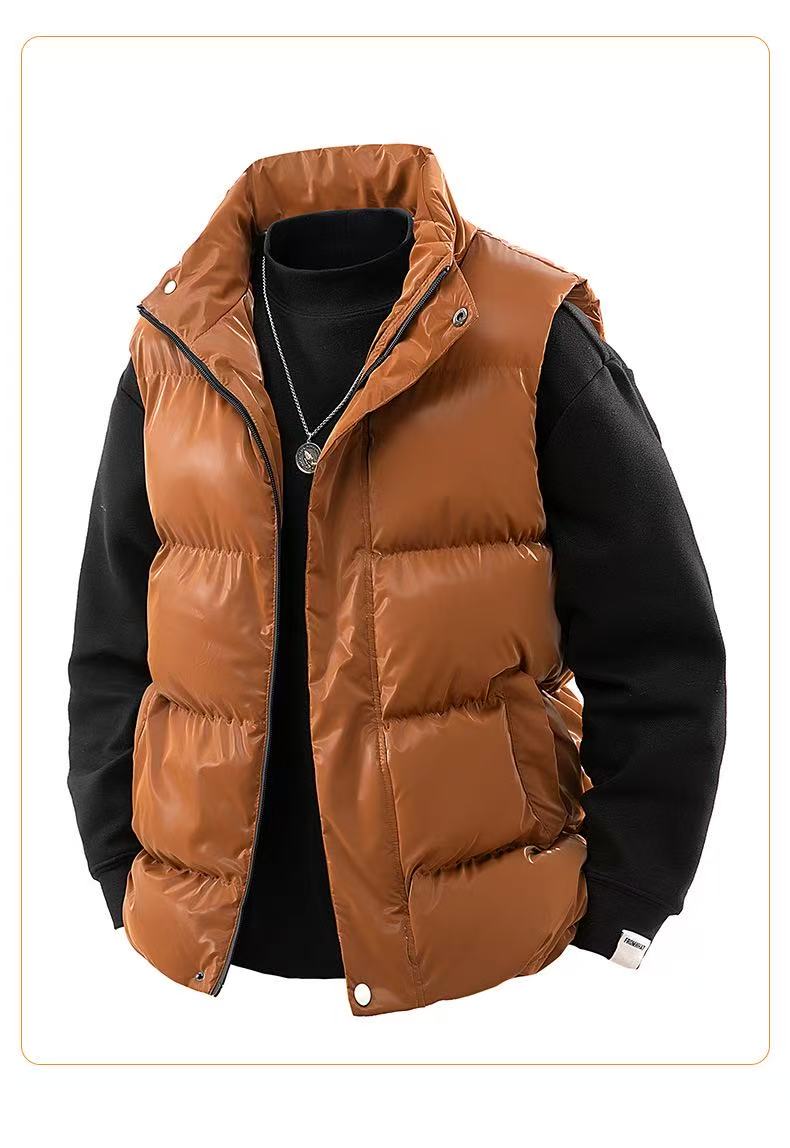 Mens Down Jacket Brand Designer Down Vest WinterLuxury Zipper Coat Bright Embroidered Men Coat Fashion Puff Black Brown High Quality Vest Parka Clas