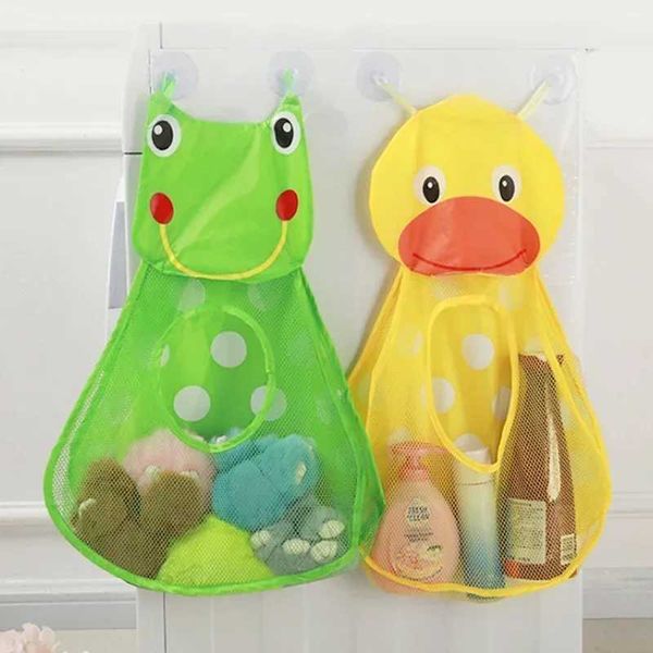 Intelligence toys Baby bath toys cute duck net toys storage bag sturdy suction cup bowl game bag bathroom organizer water toys H241014