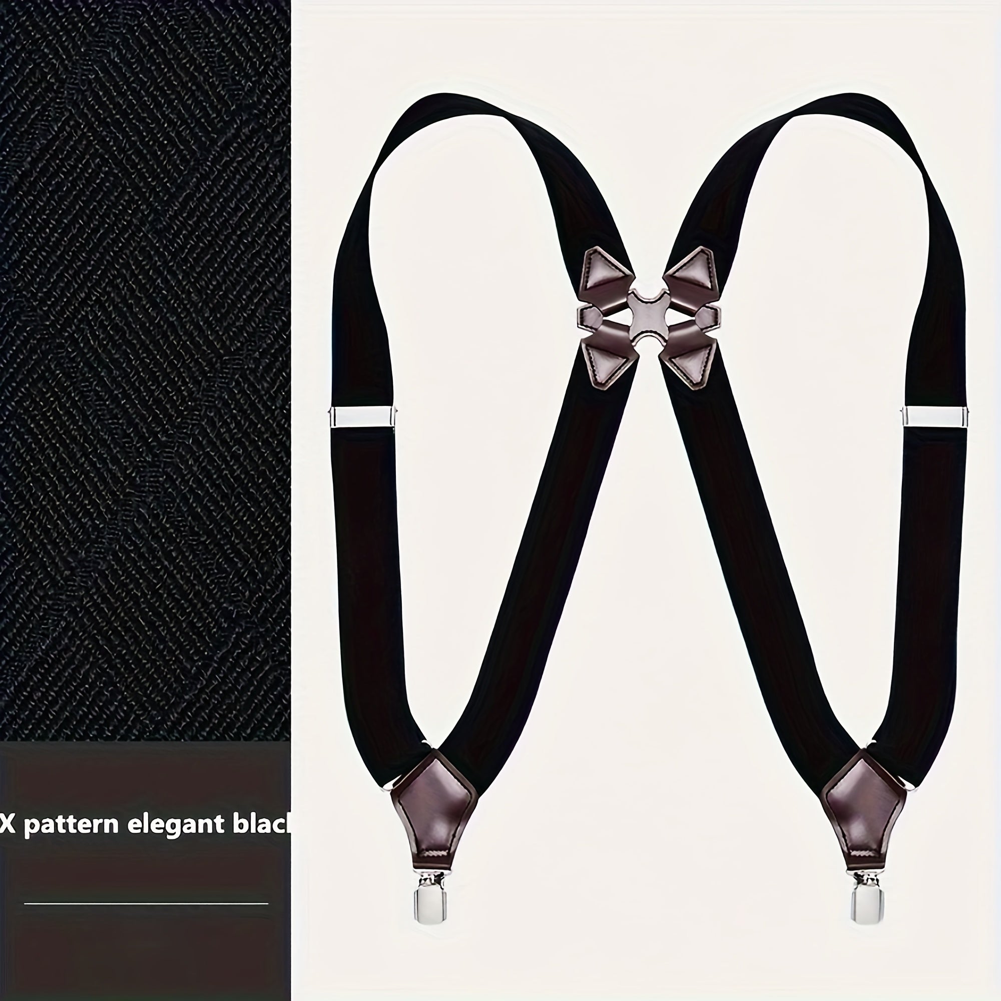 TEMU 1pc Men's Side Clip Suspenders 1.38inch Wide Heavy Duty Clips Elastic Straps Trucker Style Suspenders For Men Big And Tall Pants Suspenders