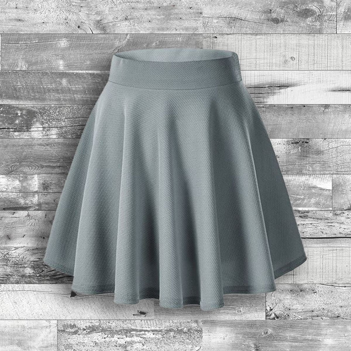 Women's Basic Versatile Skater Skirt  - Large - Grey