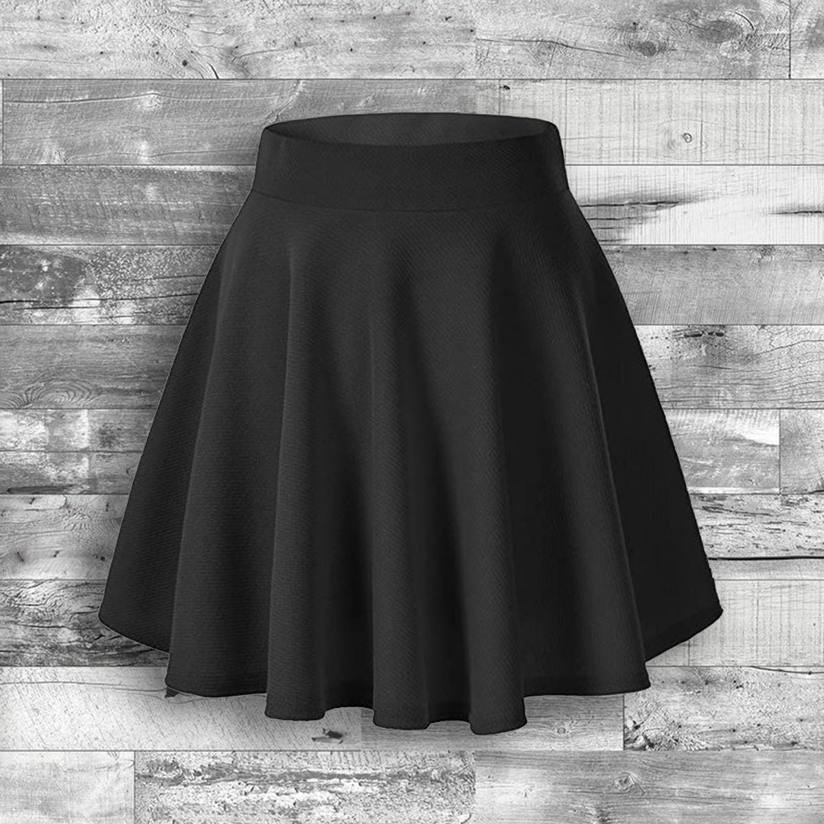 Women's Basic Versatile Skater Skirt  - Medium - Black