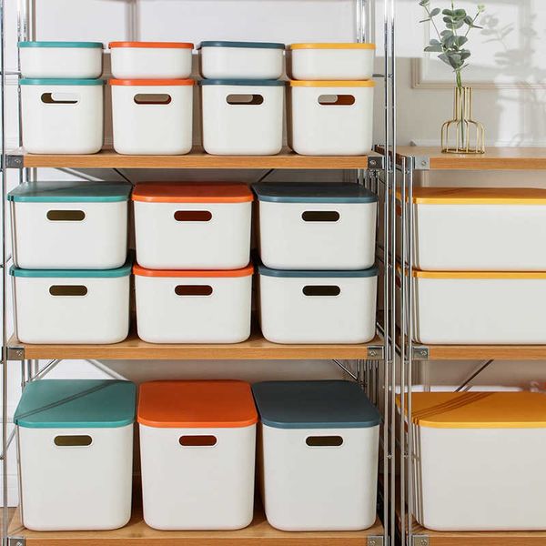Storage Boxes Bins Desk Sundries Storage Box with Lid Wardrobe Clothes Drawer Plastic Storage Basket Container Organizer for Cosmetics Small