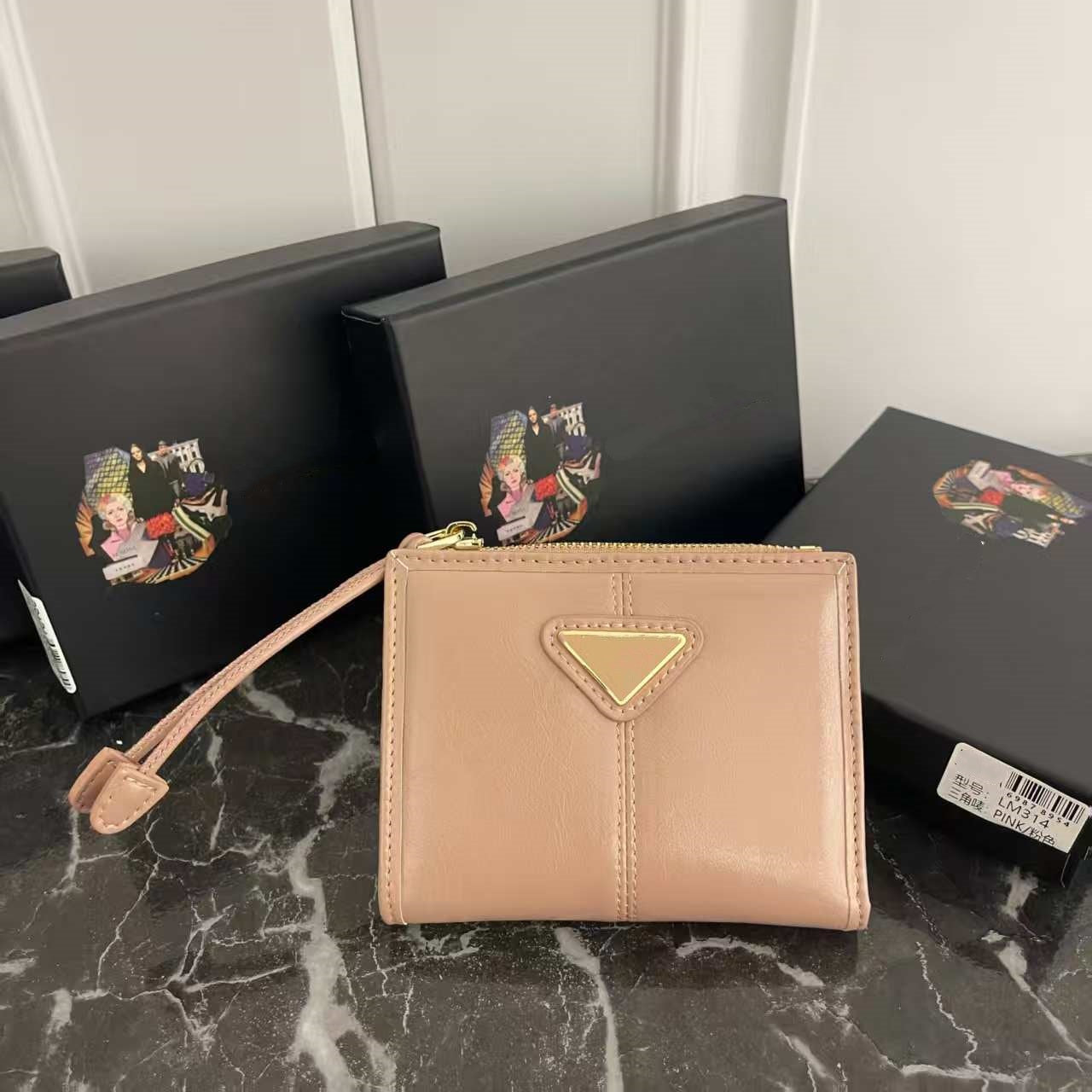 Designer Wallet 2025 Logo Short Cross-Striped Wallet High-Quality coin bag with Zipper for Both Men and Women classic ID card holder