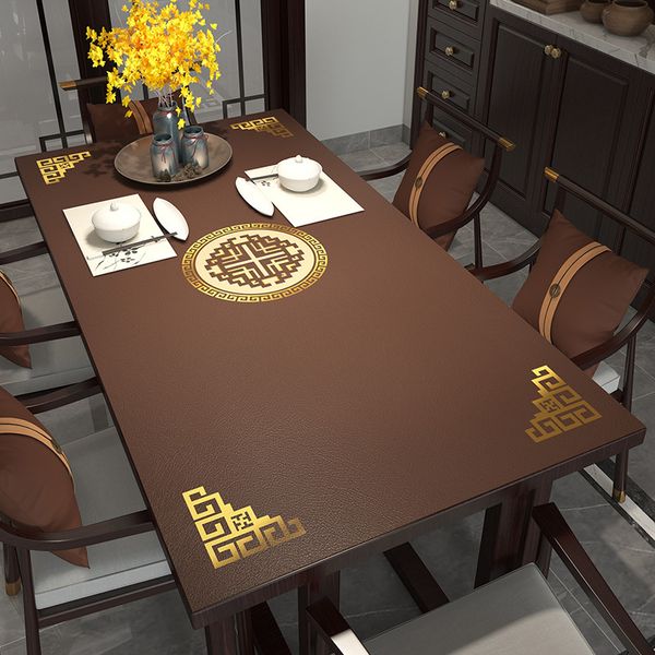 DH044 PU Leather Waterproof Coffee Table Cover - Easy Care Oil-Resistant Rectangle Household Accessory