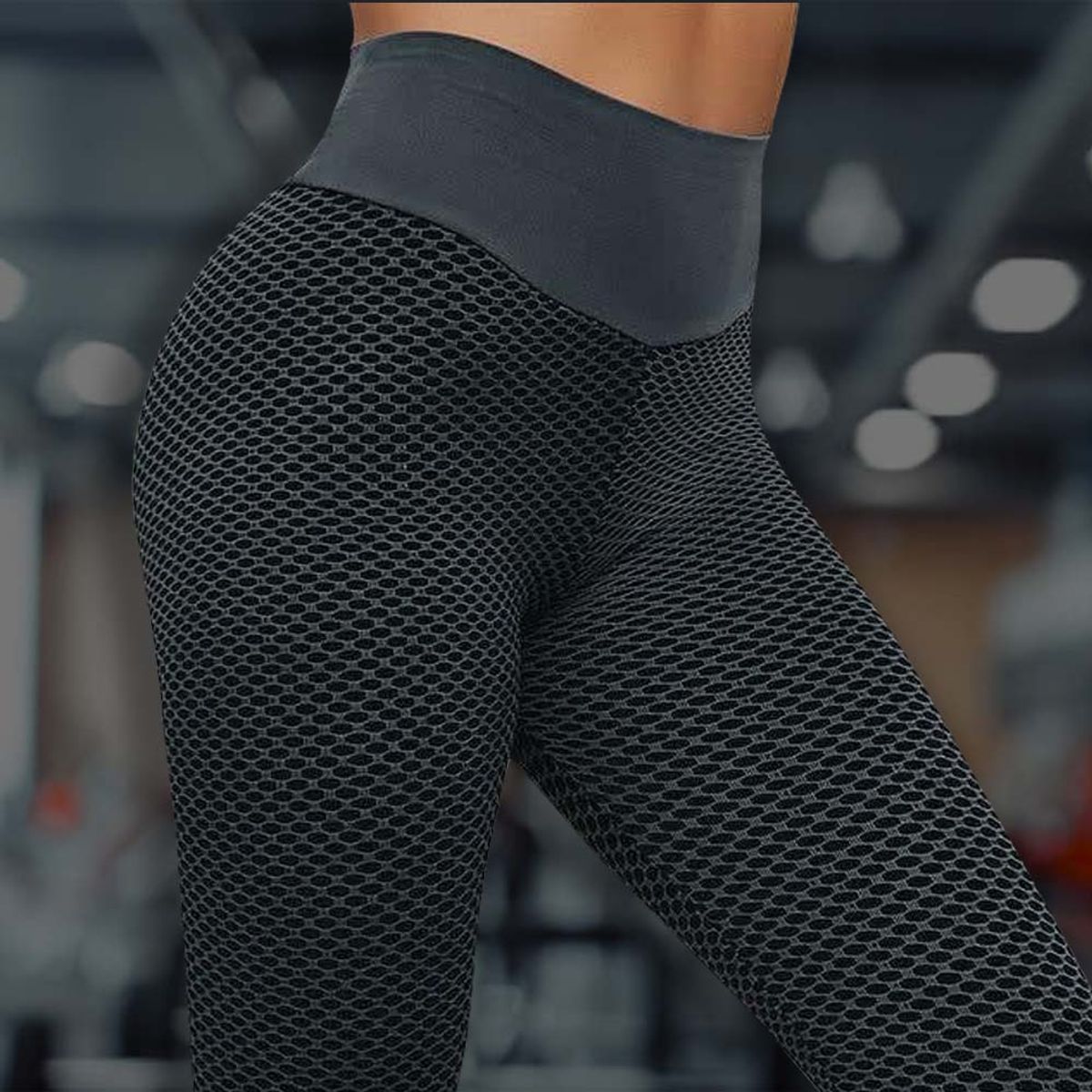 Women's High-Waist Yoga Butt Lifting Slimming Leggings - Medium - Black