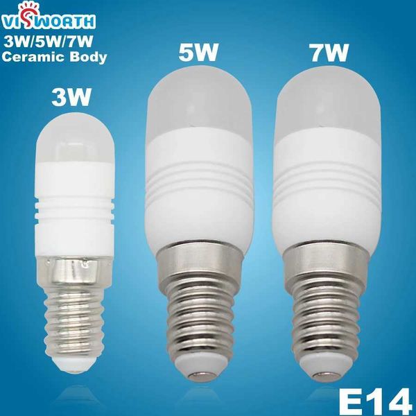 Mini ceramic body 3W 5W 7W LED bulb E14 refrigerant light AC 110V 220V 240V SMD3014 LED warm white spotlight CL240826