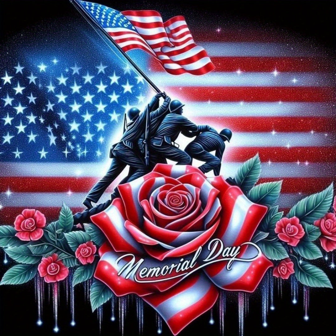 TEMU A Patriotic Theme Diy Handmade Diamond Decorative Painting, 11.8*11.8 Inch, Home, Bedroom, Study And Office Wall Decor, Wall Decor Painting, Diy