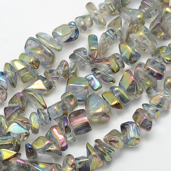 Electroplate Natural Quartz Crystal Chip Beads Strands