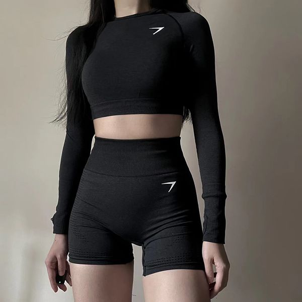 Yoga Sets 2 piece set T-shirt shorts womens seamless Yoga women leggings belly control high waist sweatpants Fashion Ladies running training