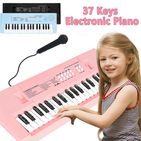37 key childrens electronic piano organ keyboard with microphone educational toy medical instrument childrens boy and girl gifts Y250212