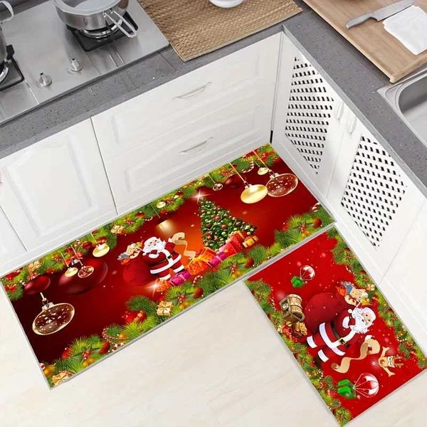 Christmas Nutcracker Entrance Door Home Decoration Kitchen Lobby Balcony Carpet Bathroom Non slip Mat Christmas Decoration X241024