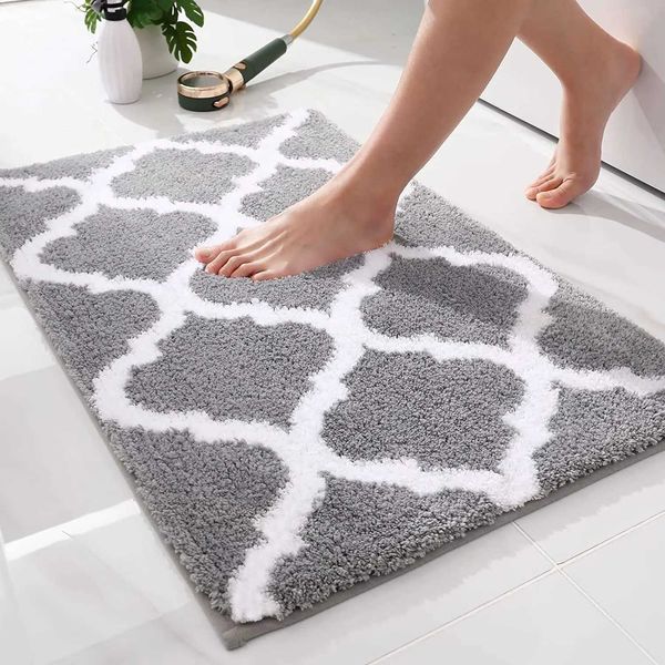 Absorbent Bath Mats Bathroom Shower Pad Non-Slip Bedroom Rugs Floor Decoration Soft Thick Living Room Plush Foot Carpet DoormatsC241227