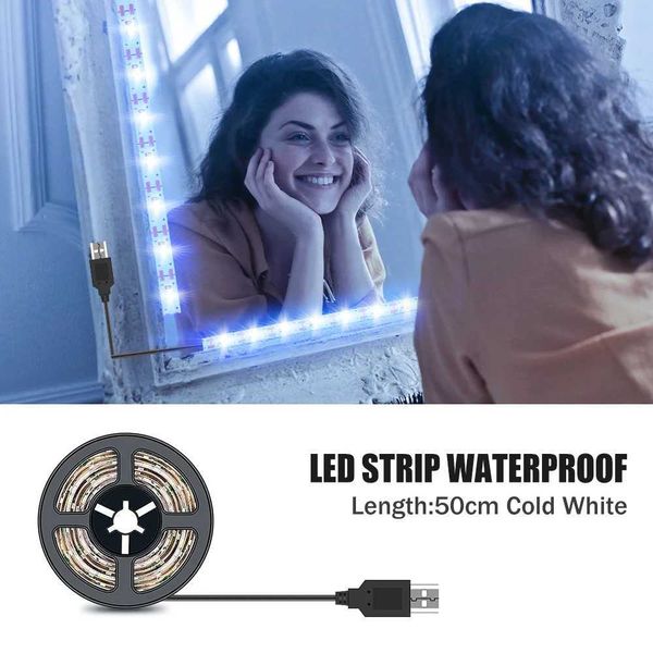 LED Makeup Mirror Light Makeup Light Strip 5V USB Backlight LED Flexible Light Strip Dressing Tabletop Mirror Light Used for Bathroom Decora
