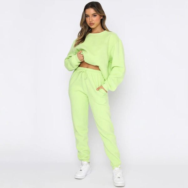 A517 Autumn e Winter Color Solid Roul Round Pullover Sports Sports Fashion Sweater Casual Sweater Ollo feminino OLLO