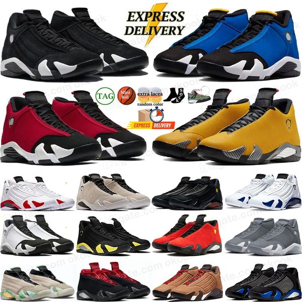 With Box Jumpman 14 14s Fint Grey Basketball Shoes Bred Laney Gym Red Blue Black Toe Desert sand Ginger Candy Cane Hyper Royal Jump man Mens