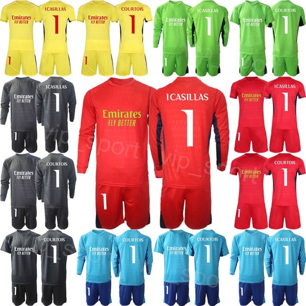 Club Team Men Youth Soccer Goalkeeper Thibaut Courtois Jersey Set 23-24 Long Sleeve Iker Casillas Keylor Navas Kepa Arrizabalaga Lunin Footb