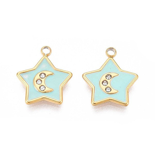 Ionenplattierung (IP) 304 Edelstahl Strass Charms