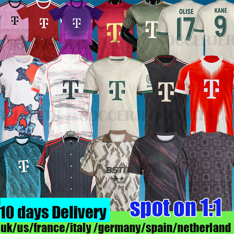 bayerns soccer jerseys 25 26 kit SANE KITS DANKE BAYERNS GNABRY MUNICH COMAN DIER DAVIES KIMMICH football shirtS bayernmunich 2025 2026 Kids set 125