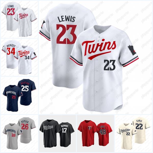 Twins Royce Lewis Baseball Jerseys Minnesota Byron Buxton Carlos Correa Ryan Jeffers Pablo Lopez Bailey Ober Joe Ryan Christian Vazquez Manu