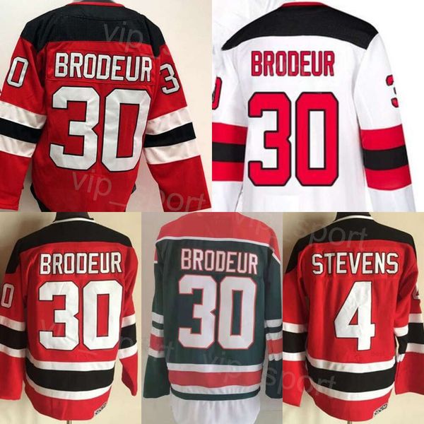 CCM Hockey Retro Jerseys 30 Martin Brodeur Retire 4 Scott Stevens Vintage Classic Team Red White Green Color Breathable For Sport Fans All S