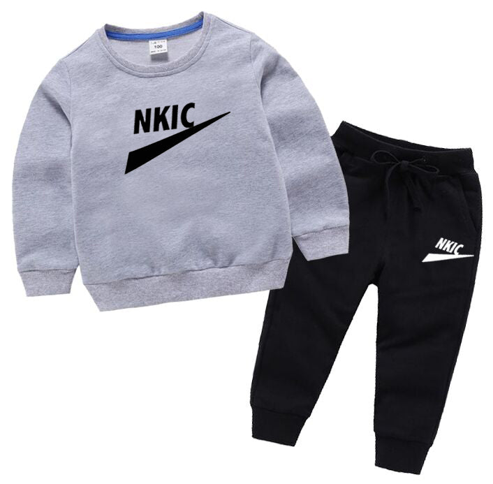 New Clothing Sets spring and autumn new boy girl baby cool and handsome two-piece set for kids Brand LOGO Print