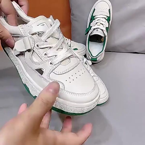 sandals women 2024 new summer small white Fashion goes with everything shoes all match fairy wind flat leisure sports hollow sandals women