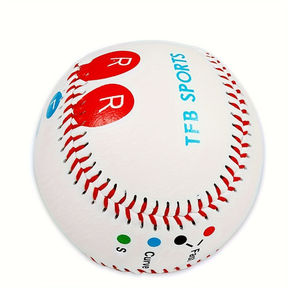 TEMU 1pc Baseball Pitching Trainer With Color-coded Finger Placement Markers - System For , Speed & - Soft Rubber & , Pvc Baseball With