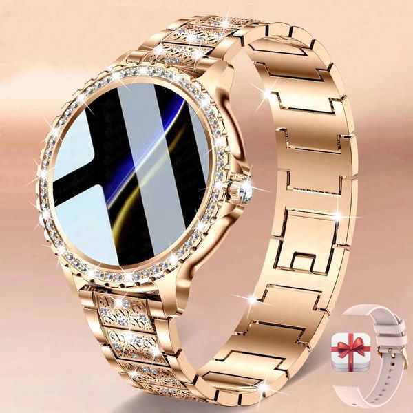 High Quality New Fashion Womens BT Calling Smart Watch 1.32-inch AMOLED 360 * 360 HD Screen Sports Fitness Womens Smart Watch Diamond Band O