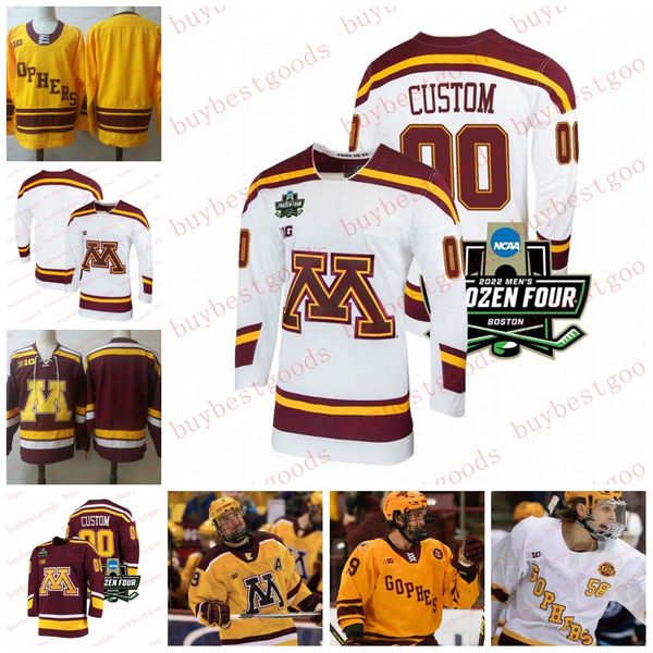Custom Minnesota Golden Gophers Hockey Jersey 2 Jackson LaCombe Brock Faber Ryan Johnson Jaxon Nelson Jimmy Snuggerud Matthew Knies Logan Co