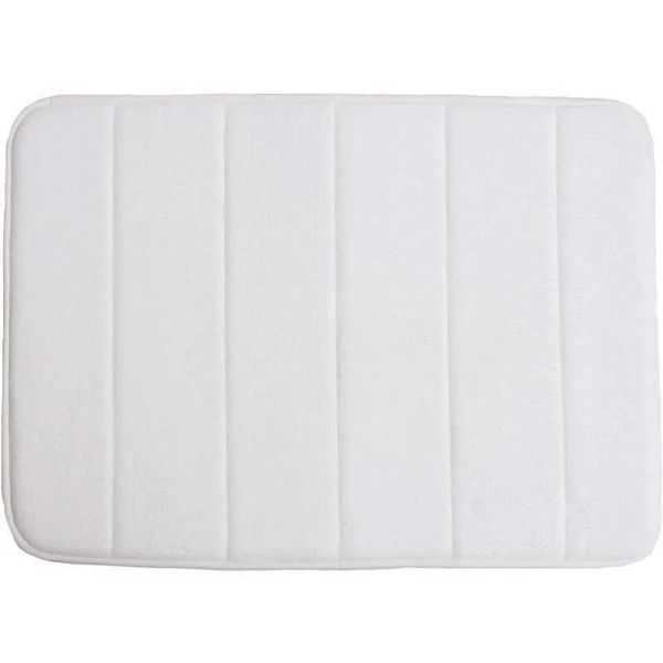 Small Bath Mat Bath Rugs Anti-Slip Memory Foam Non-Slip Bathroom Mat Soft Bathmat Carpet 15.7 X 23.6 (White)C250114