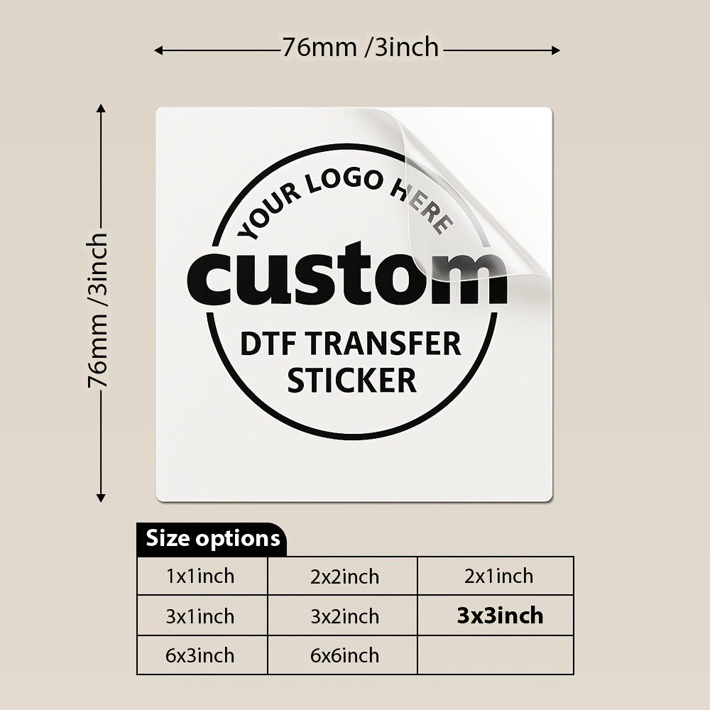 TEMU Dtf Custom Direct To Film Transfer Stickers, Personalized, Waterproof & Durable Adhesive-backed Decals For Mugs, Tumblers, Metal, Crafts, , , No