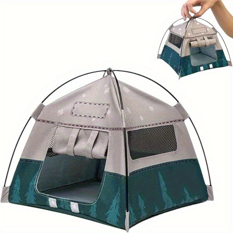 TEMU 1:12 Scale Gray Tent Miniature - Durable Pvc Movable Camping Scene With Mesh Ventilation, Storage Pocket & - Dollhouses, Display & Photography