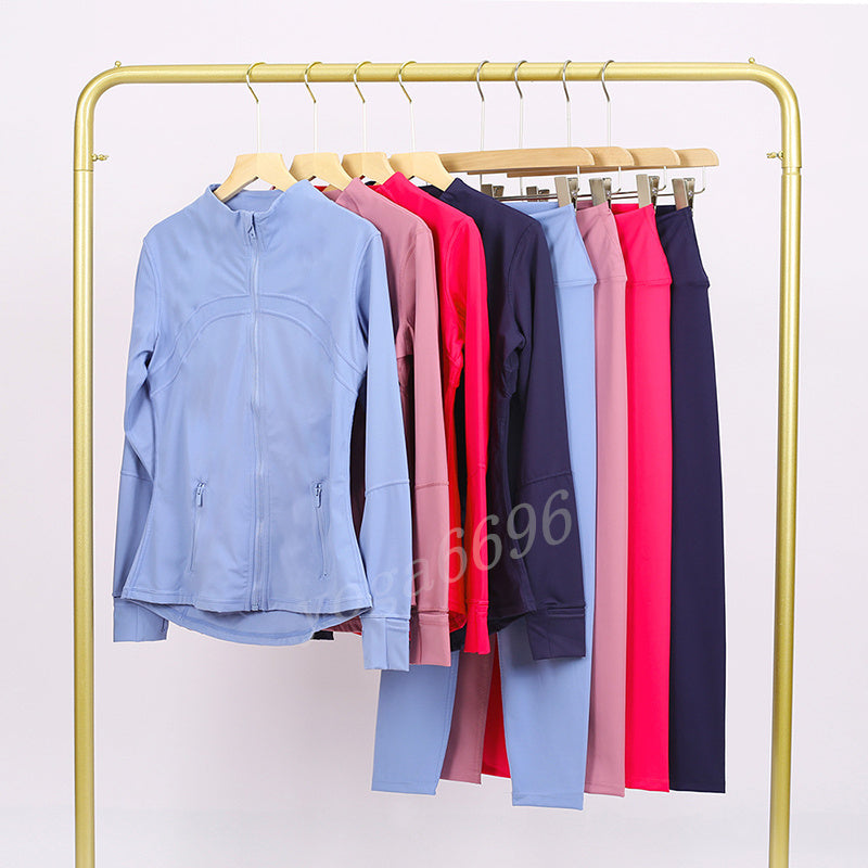 Free Shipping Yoga Jacket Women Define Workout Sport Coat Fitness Sports Quick Dry Activewear Top Solid Zip Up Sweatshirt Sportwear jump Ladies Desi