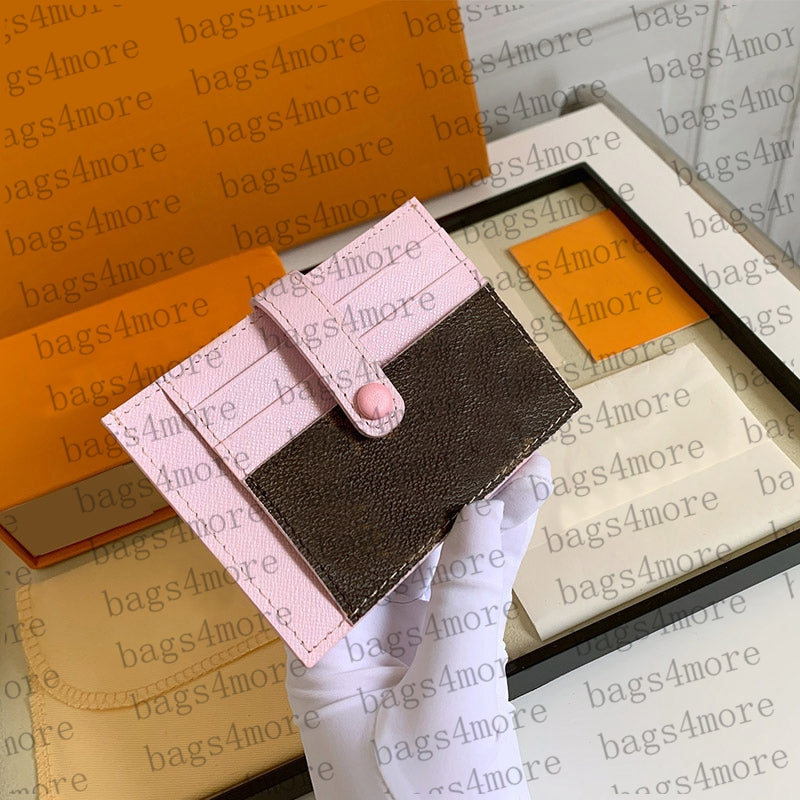 Women&#039;s Card Holder Sold with Box Packaging Genuine Leather Trim Card Purse for Sales