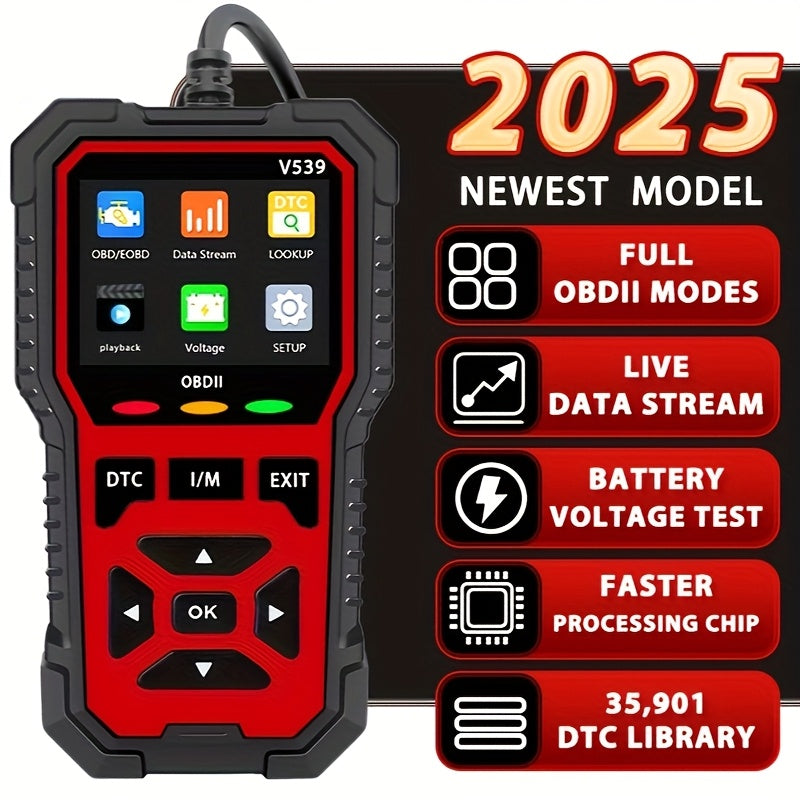 TEMU Rodedio 2025 Upgraded Version, V539 Scanner, Usb Powered Car Fault Code Reader, Engine Tool For Obd Ii Vehicles , I-m Readiness, Battery Voltage