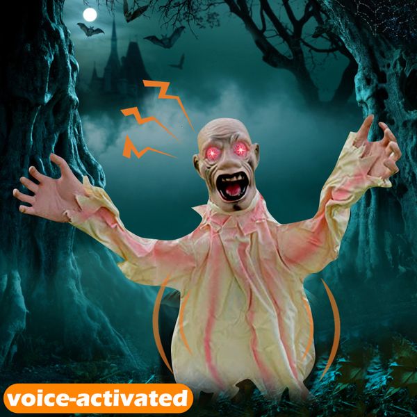 Other Event Party Supplies Halloween Decoration Scary Doll Ground Plugin Large Swing Ghost Voice Control Horror Prop For Outdoor Garden Deco