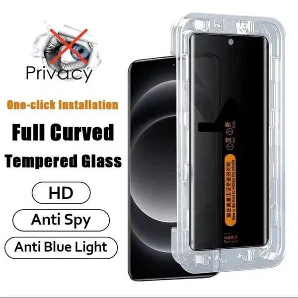 Cell Phone Screen Protectors Anti Spy Peep Tempered Glass for 16 Iphone 14 15 Pro Max 12 13 X XR XS 11 16 Automatic Installer Privacy Screen