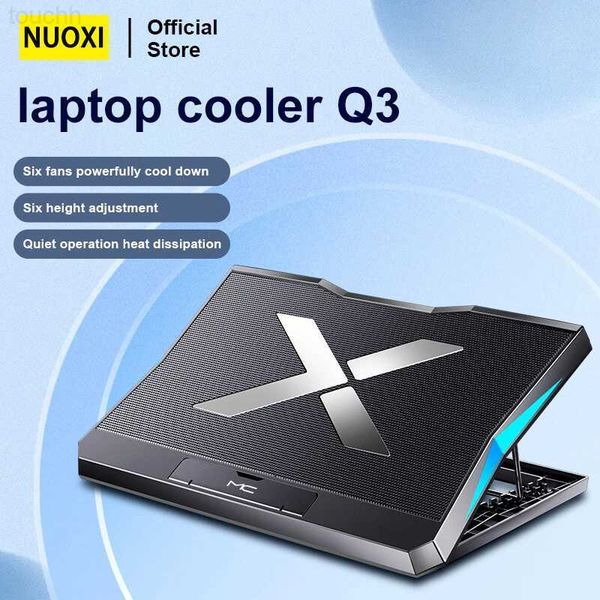 Laptop Cooling Pads NUOXI Q3 Gaming Laptop Cooler With Six Fans Portable Notebook Cooling Pad Stand Compatible with 10-18 Inch La Macbook Ta