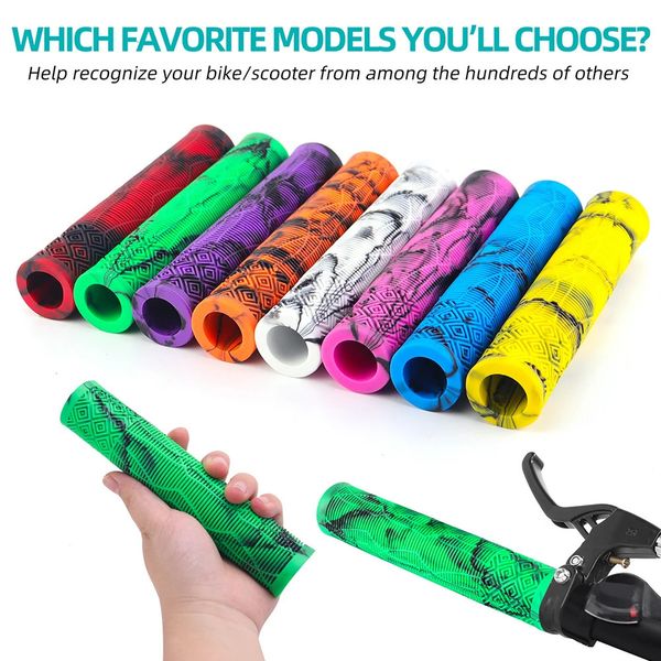 Rubber Bicycle Handlebar Grips Nonslip Mtb Cuffs Soft Scooter Bike Handle Bar Covers For 222mm bicycles scooters motorcycles 241216