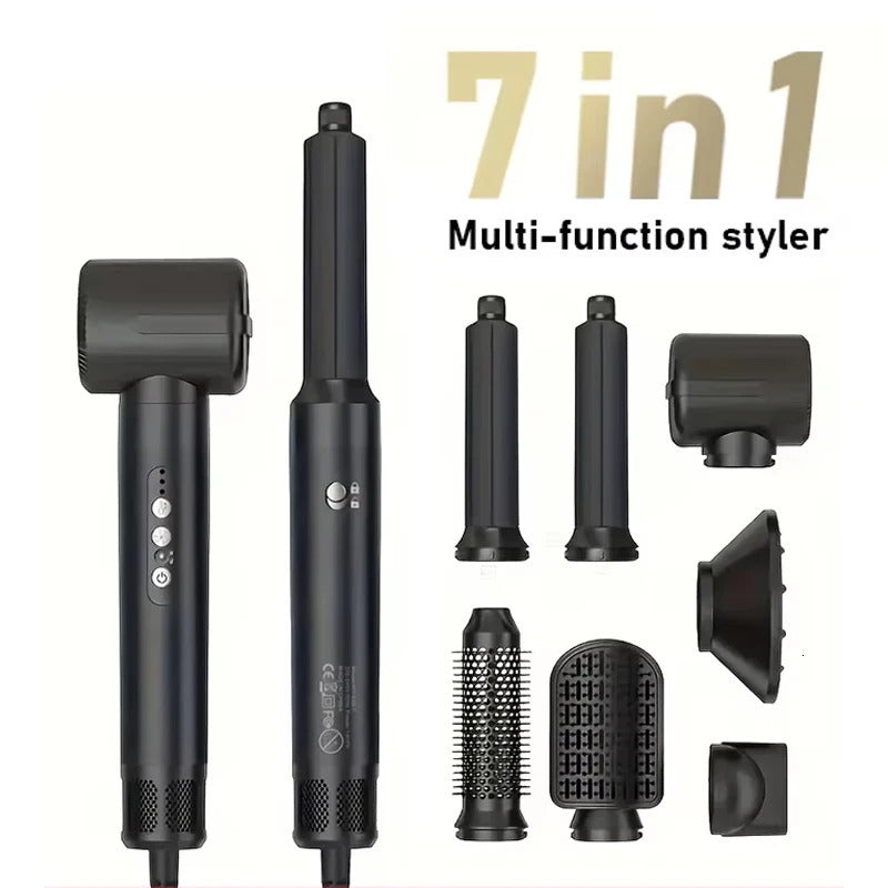 7-in-1 Auto Wrap Hair Dryer 1400W Powerful Straightener Brush Comb Set Multi-Styler Professional Curling Iron