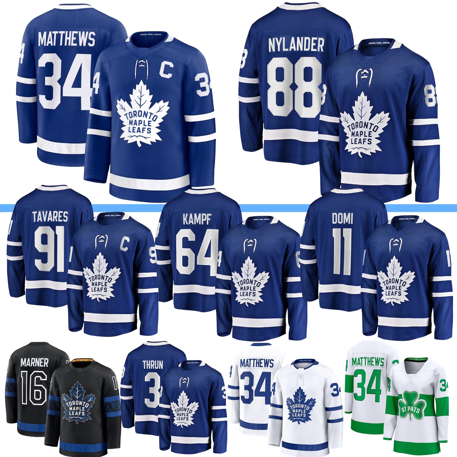 TorontoS Hockey Jersey 34 AustonS MatthewsS maple leafs William Nylander Matthew Knies Morgan Rielly Max Domi Woll Stolarz Thrun Laughton Tanev Gilm