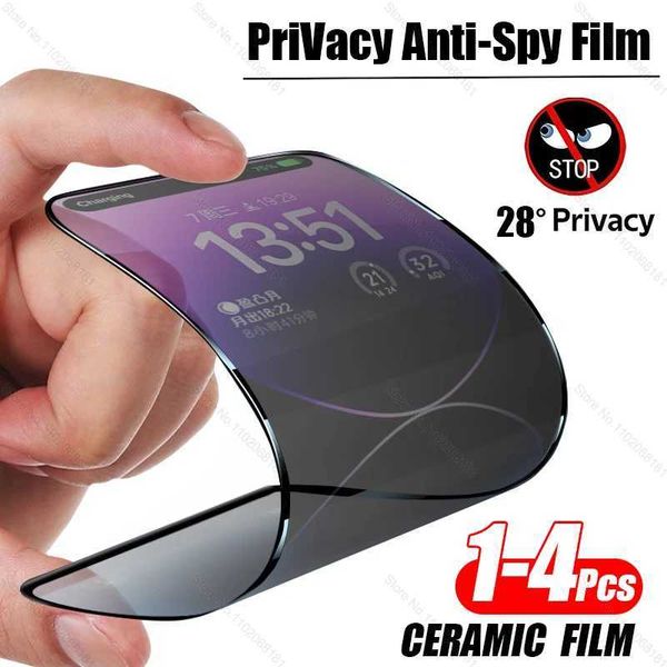 1-4Pcs Privacy Ceramic Sn Protector Suitable for iPhone 14 13 11 15 Pro Max XS XR X 7 8 6s Plus No Anti Spy Movie Accessories Y241125