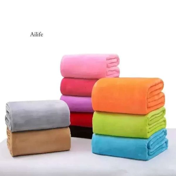 Warm Flannel Fleece Soft Blankets Solid Bedspread Plush Winter Summer Throw Blanket For Bed Sofa Fy5584 920