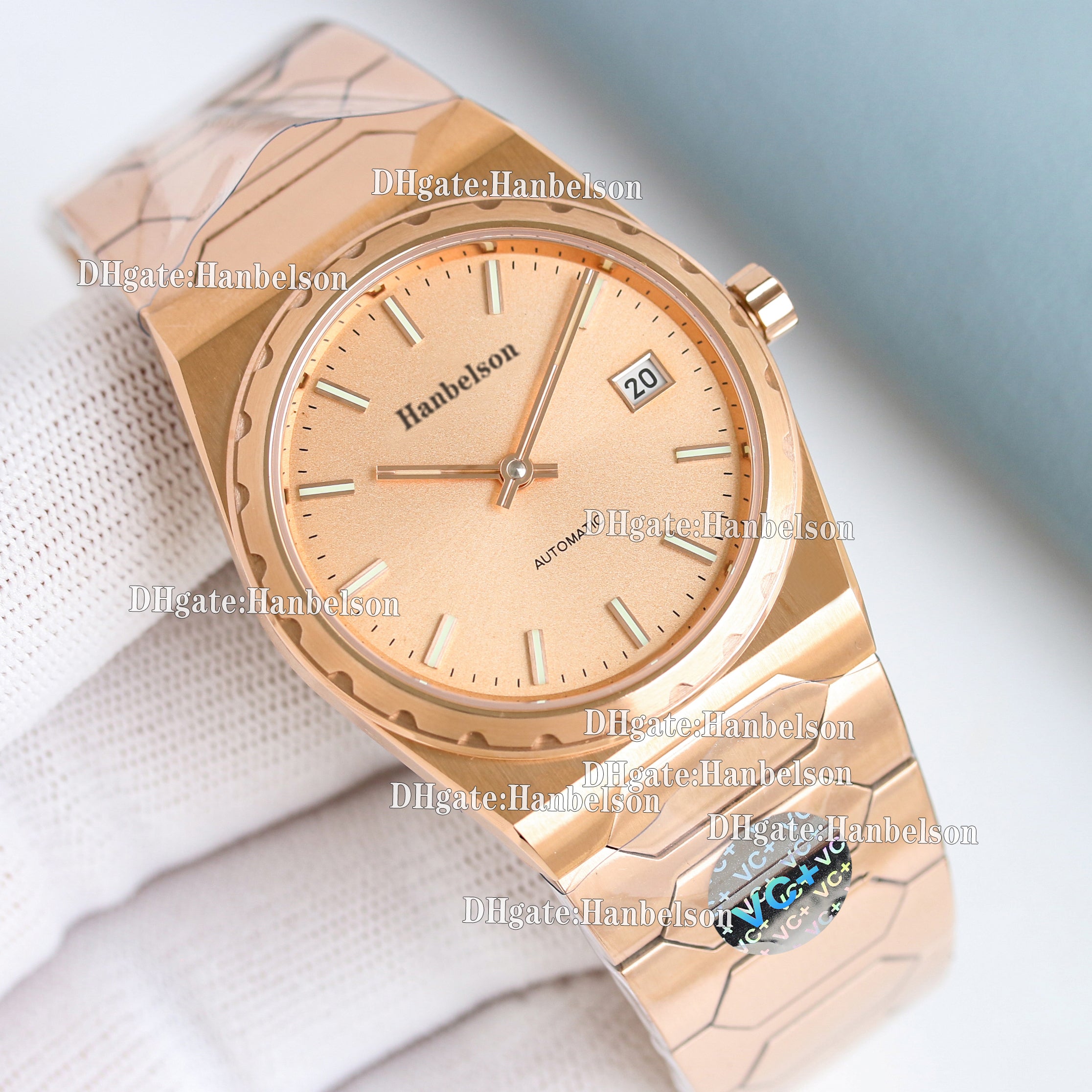 Rose gold Men Watch Japan 9015 Automatic Uhr Sapphire Glass Mens gift Wristwatch 222 Mechanical winding 316L Steel Strap Clock Two watch hands Screw