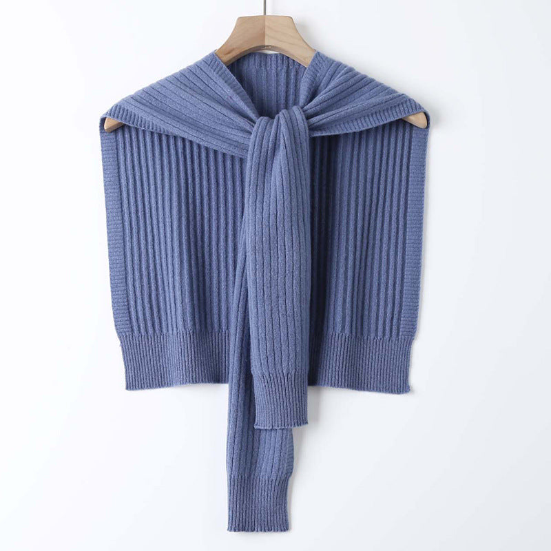 K1072 Spring, autumn and winter 100% wool knitted small shawl outerwear waistcoat pit knotted shoulder women&#039;s multifunctional wool scarf